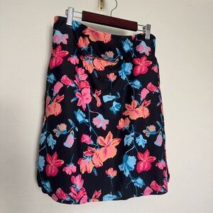 Tropical Island Golf Skort Tennis Travel Pockets Hibiscus Neon Vibrant Floral